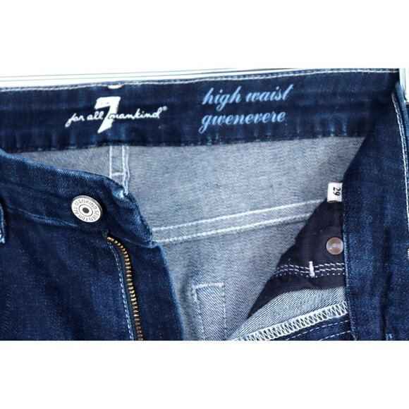 7 For All Mankind Women's Size 29 Blue Skinny Jeans High Waist Gwenevere Denim - Picture 2 of 7